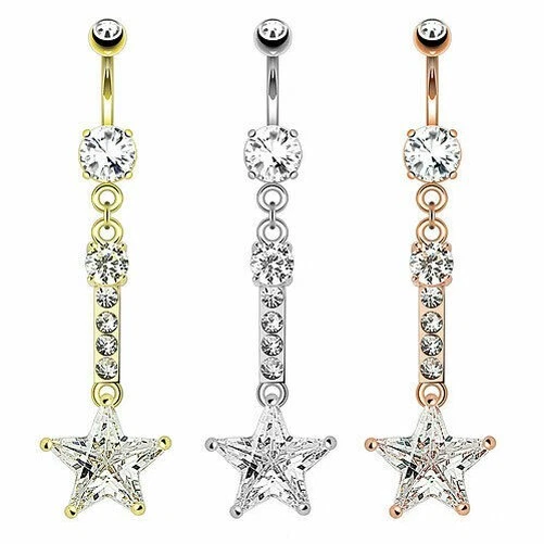 Piercing Ombelico In Acciaio Chirurgico 316L - Banana Classico Con Cristallo Bianco, 10mm | Sterile E Ipoallergenico - Foto 3