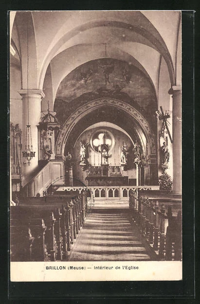 CPA Brillon, Intérieur de l´Eglise