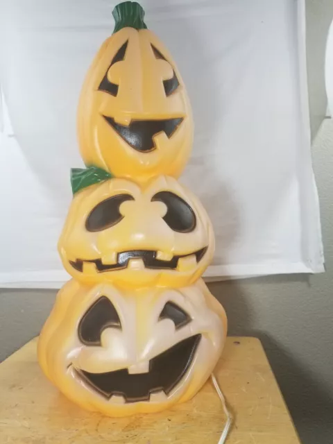 Vintage General Foam Halloween Pumpkin Blow Mold Stacking totem Jack-o- Lanterns