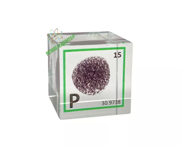 Purple Phosphor Sample 99.99% Pure Cast IN 25mm Acrylic Cube für Collection