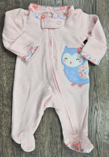 Baby Girl Clothes Carter's Preemie Pink Owl Footed Outfit