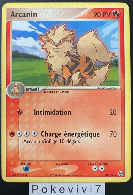 Pokemon Card ARCANINE 18/112 Rare Block EX Red Fire Green Sheet FR USED