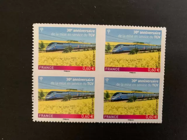 Timbres France 2011 YT 603. TGV. Autoadhésif par 4