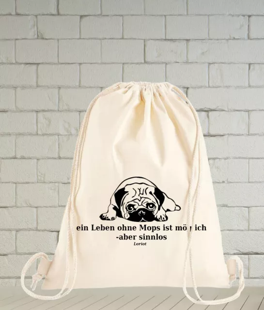 Rucksack naturweiß aus recycelten Materialien - Loriot´s Leben ohne Mops