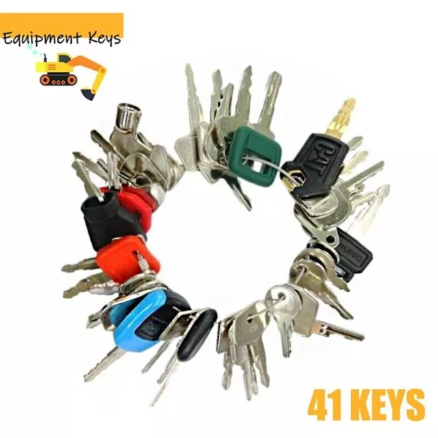 41 Heavy Equipment Key Set Case Cat Komatsu JD JCB Kubota Bobcat JLG Genie Volvo