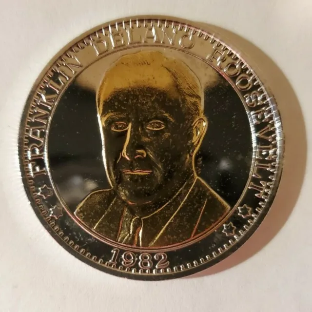 Franklin Roosevelt National Historic Mint Double Eagle Commemorative Token 1982