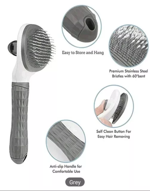Dog Cat Brush for Shedding Pet Grooming Massage Comb Hair Remover Undercoat Rake