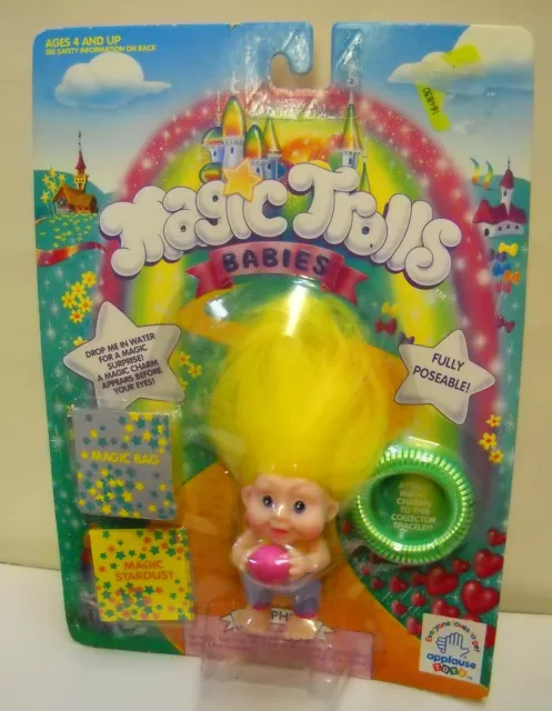 #1494 NRFC Vintage Applause Toys Magic Trolls Babies Raphia