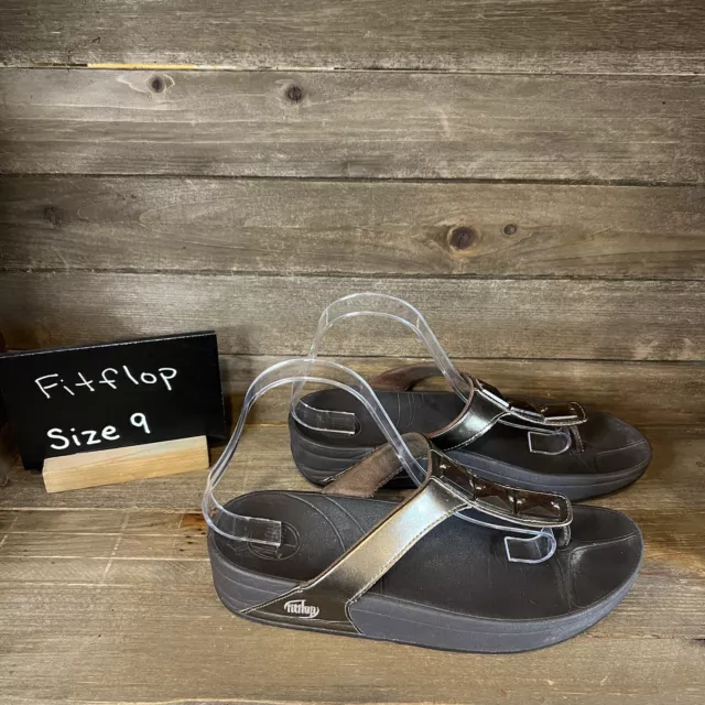Womens FitFlop Walkstar Brown Jeweled Comfort Flip Flops Sandals Size 9 M