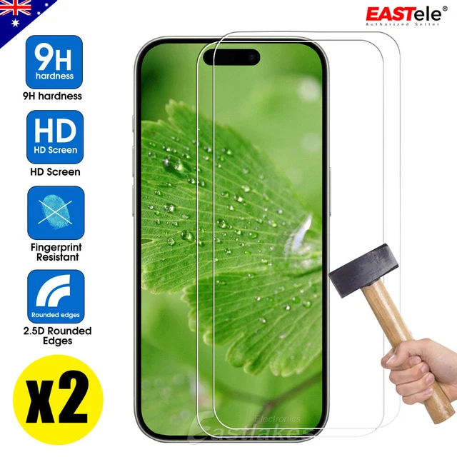 2xTempered Glass Screen Protector For iPhone 15 14 13 12 11 Pro XR XS Max 7 Plus