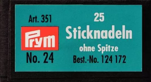 Sticknadeln ohne Sp. ST 24 0,80 x 37 mm silberfarbig, Packung mit 25St, 124172,