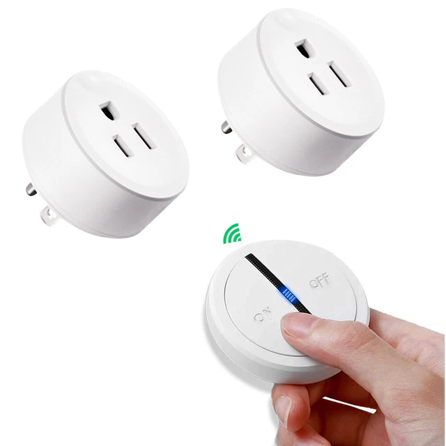 REMOTE CONTROL OUTLET Electric Plug Adapter 1200W Anti-Surge for Light ...