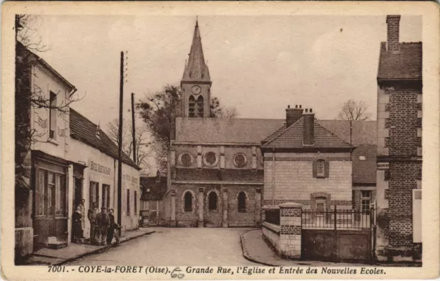 CPA COYE-la-FORET Grande Rue - Church and Entrance des Nouvelles Ecoles (1208222)
