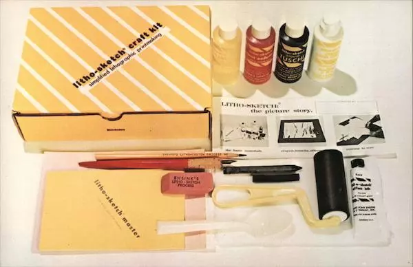 Advertising Litho-Sketch Craft Kit Chrome Postcard Vintage Post Card