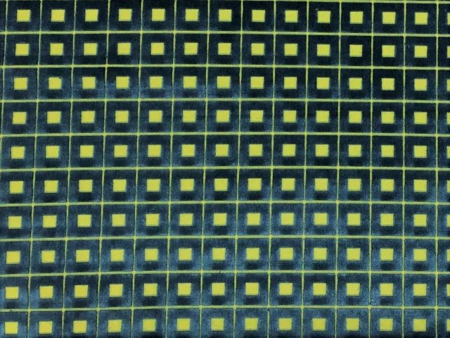 Lee Jofa Green Navy Blue Cotton Cut Velvet Geometric Check Upholstery Fabric