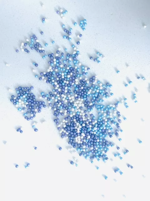 Tiny blue purple white Sprinkles -Cake Decorations Vegan Pearls 2mm Non Pareil