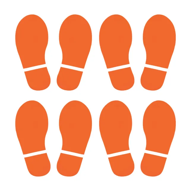 5.9x2.5" Fußabdrücke Boden Aufkleber 4 Paare PVC Schuhe Fußabdruck Deko Orange