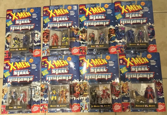 NEW 1994 Marvel X-Men Steel Mutants Die Cast Metal - Toy Biz Figures COMPLETE 8