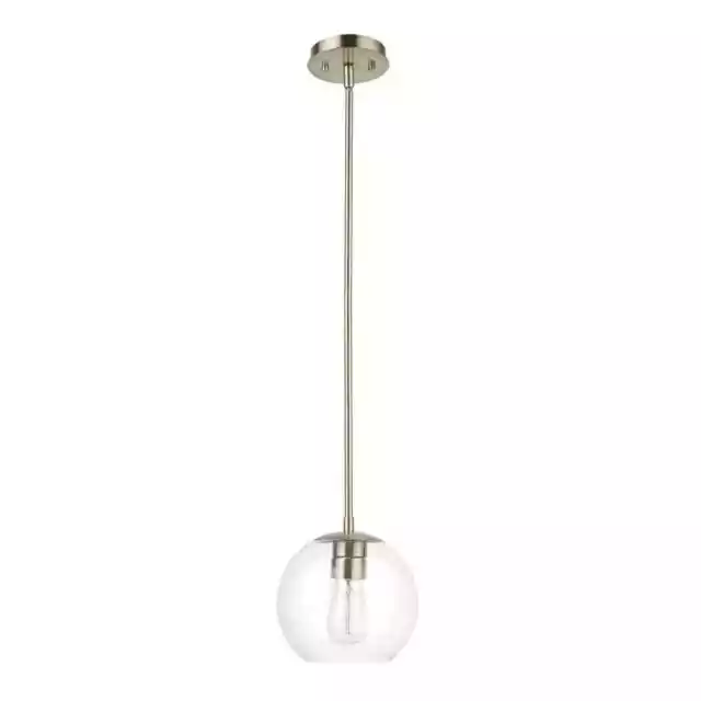 Globe Electric Vivienne 1-Light Brass Pendant Light with Clear Glass Shade 60871