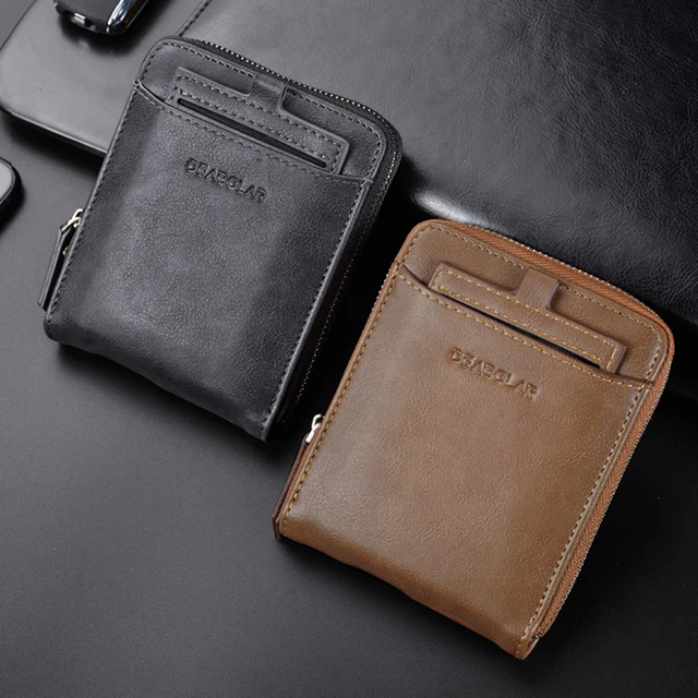 Men RFID Blocking PU Leather Bifold Wallet Credit Card ID Holder Zip Purse 9