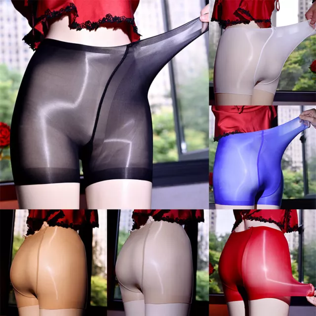 √Sexy Womens Culotte Oil Shiny Sheer-Through Lingerie Stretch Sissy Lingeri ₣ 2