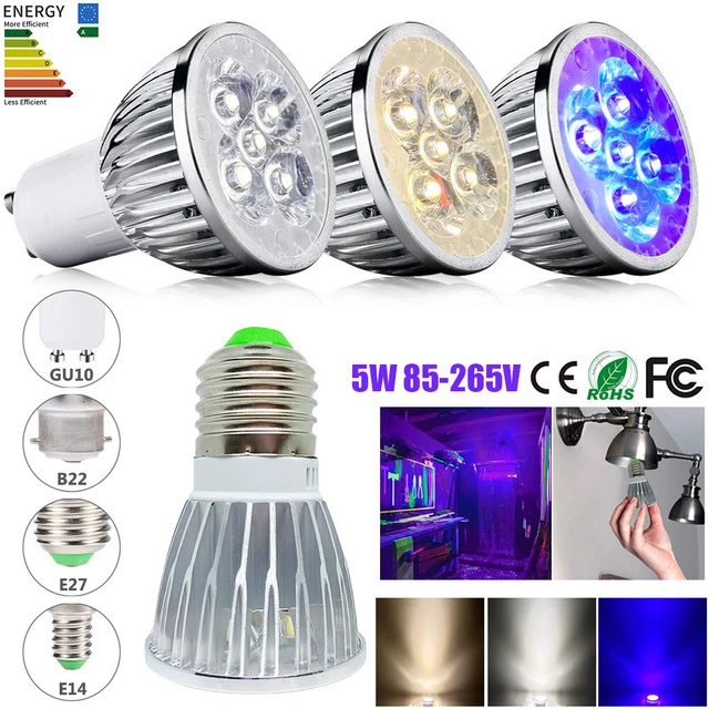 GU10 LED Lampe E14 E27 Birnen Glühbirnen Warmweiß 5W Schwarzlicht Partylicht DE
