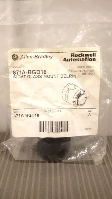 A/B Rockwell Automation 871-BGD18 Sight Glass Mount Delrin (For 18mm Cap Sensor)