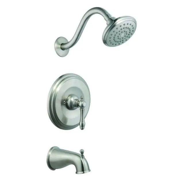 Design House Oakmont Single-Handle 1-Spray Tub and Shower Faucet in Satin Nickel