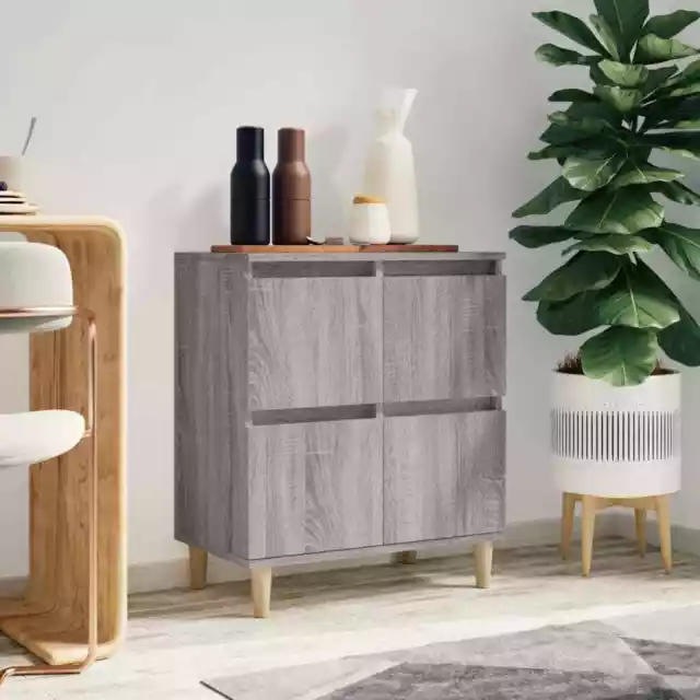 Chic Grey Sonoma Sideboard Storage Cabinet Engineered Wood Ample Space Display