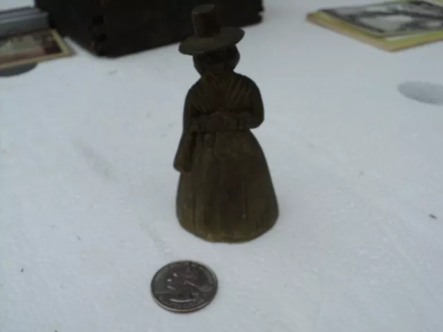 Vintage Colonial Lady Brass Bell