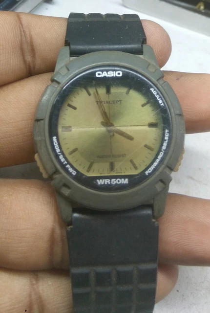 Used Casio (1349) Abx-20  Twincept Data Bank Digital Watch For Parts & Repairs##