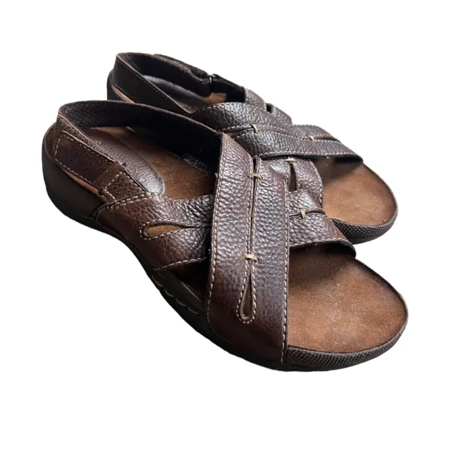 Bare Traps Landey brown leather adjustable sandals SZ 8