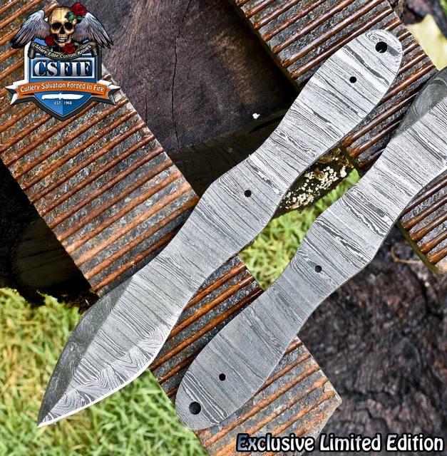 CSFIF Handmade Hand Forged Twist Damascus Blank Blade Wootz Outdoor Unique