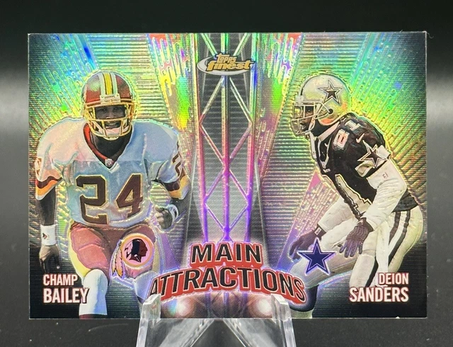 1999 Finest DEION SANDERS / CHAMP BAILEY Rookie (RC) Main Attractions Refractor
