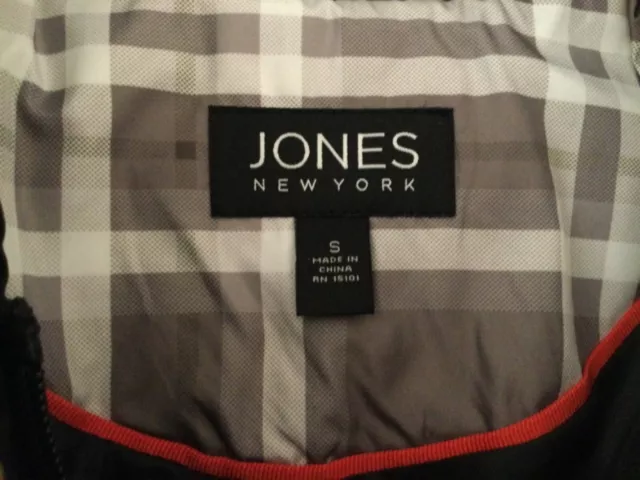 NEW JONES NEW York Size S Black Quilted Puffer Down Coat Jacket $69.00 ...