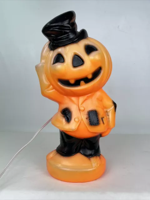 VINTAGE 1969 EMPIRE Halloween Blow Mold Pumpkin Top Hat Jack o’ Lantern ...