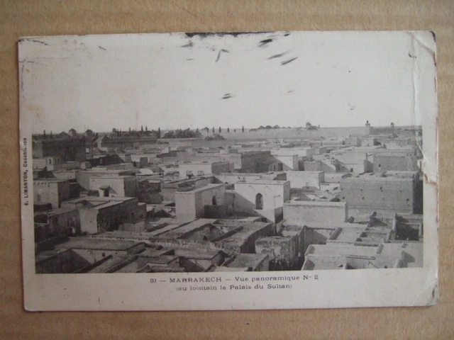 Cpa (Maroc) Marrakech : Vue Panoramique, Au Loin Le Palais Du Sultan. Morocco
