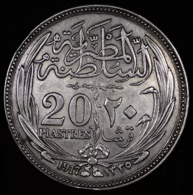 1917 Egypt Silver 20 Piastres