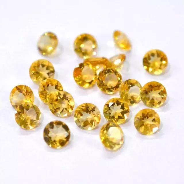 AAA Naturel Citrine 6mm Rond à Facettes Calibré Taille Libre Gemme 50 Pièces