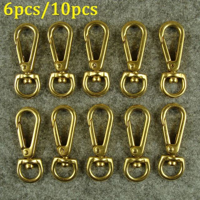 6pcs/10pcs Brass Clasps Snap Spring Hooks Crafts For Bag Wallet Keychains Clip