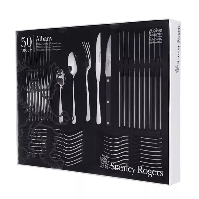100% Genuine! STANLEY ROGERS Albany 50 Piece Cutlery Set Quality S/S! RRP $279!