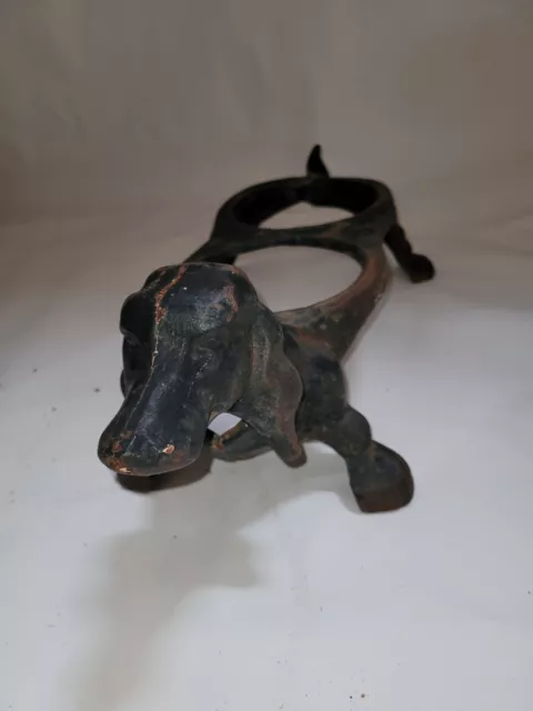 Vintage Cast Iron Dachshund Pet Feeding Station CAST IRON DOG FEEDER