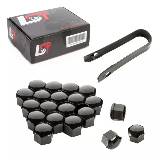 20x Tapas Tapas Tornillos Rueda Juego Tornillos Rueda Negro 17mm para AUDI A4 A6