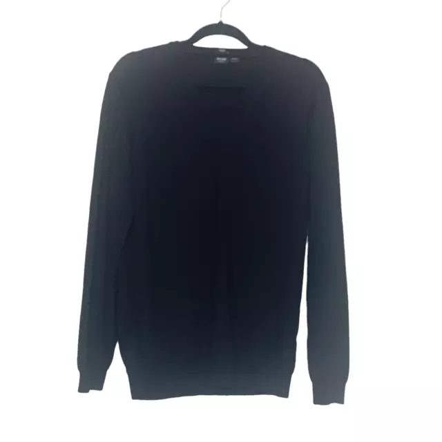 Hugo Boss black extra fine merino wool v neck sweater size XL