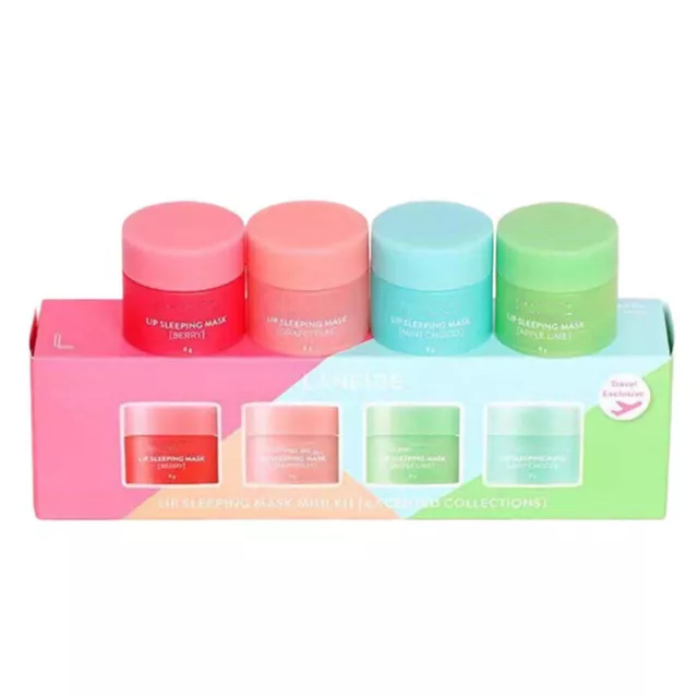 4 pezzi Laneige Lip Sleeping Mask Mini Set idratante mantenimento balsamo