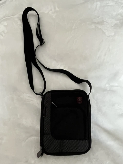 TUMI T TECH 57431GP  Gray Black Nylon Crossbody Bag Organizer Shoulder Bag
