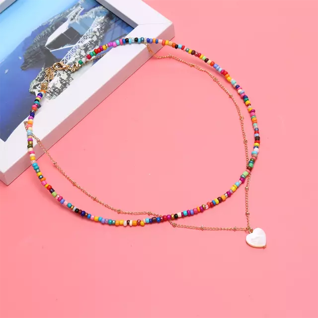 BOHEMIAN WOMEN'S MULTICOLOR Beads Handmade Love Necklaces Jewelry Gi FT ...
