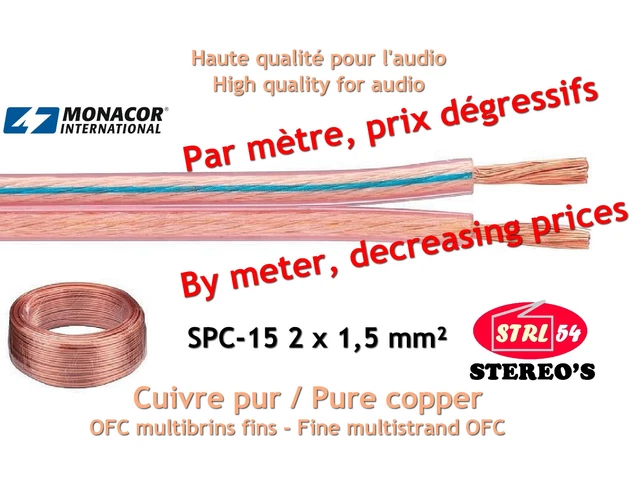 Câble Haut-parleur Rouge/noir CCA - 100 Mètres, Section 2x1,00 Mm², Diamètre 5,6 Mm