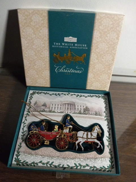The White House Historical Association Christmas Ornament 2001 Carriage Ride NEW