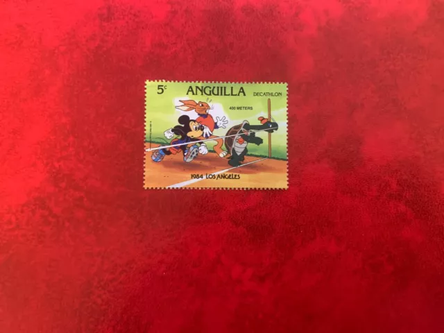 Anguilla Disney Stamps Olympics Los Angeles Decathlon Complete Set MNH VF